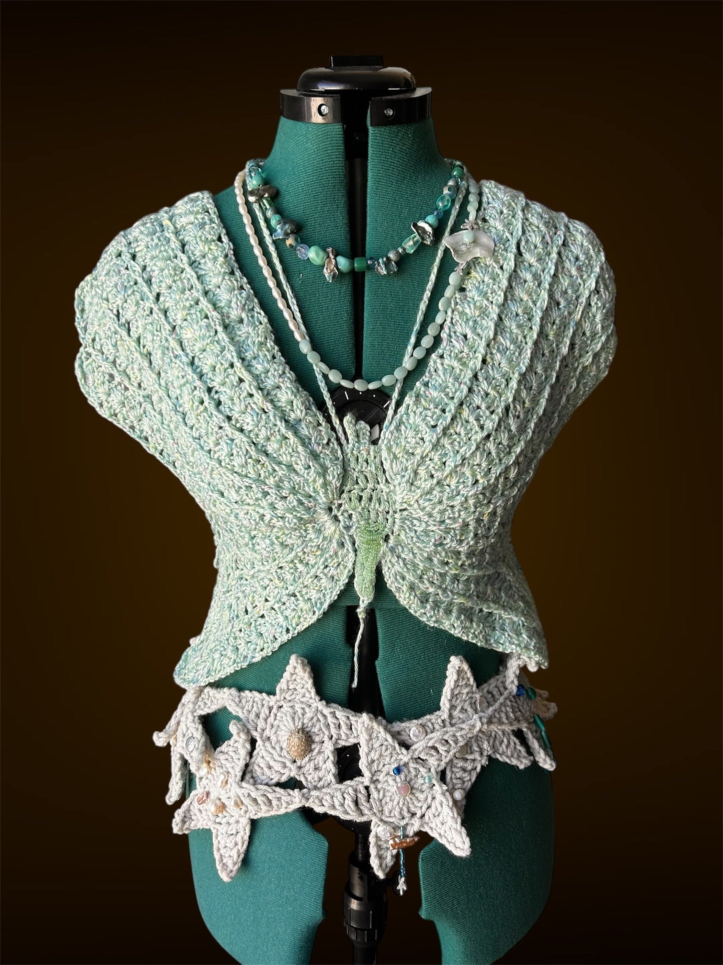 CroChey'd Butterfly Top-Beaded